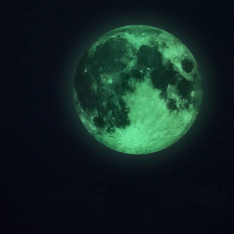 يويران ملصقات حائط Yuyeran Glow Moon ملصقات مضيئة على شكل قمر يتوهج في الظلام لتزيين غرفة الأطفال - Image 4